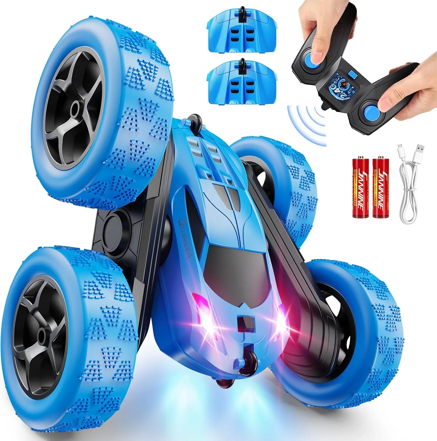 QUNREDA RC Stunt Car with LED (Ages 6–10)